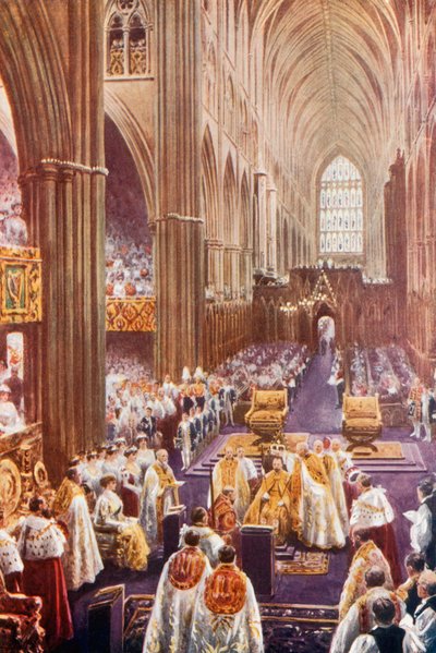 Kroningsceremonie in Westminster Abbey door English School