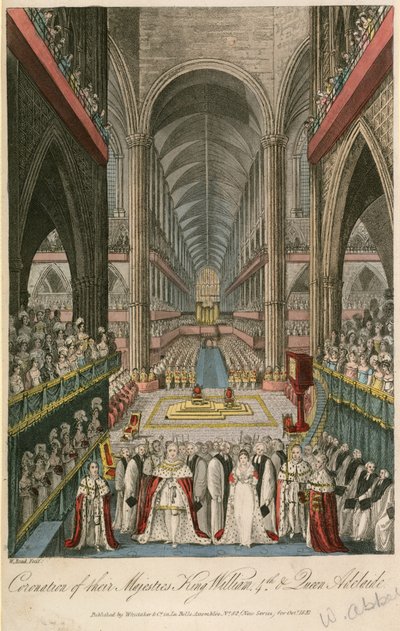 Kroning van hunne Majesteiten Koning William IV en Koningin Adelaide in Westminster Abbey door English School