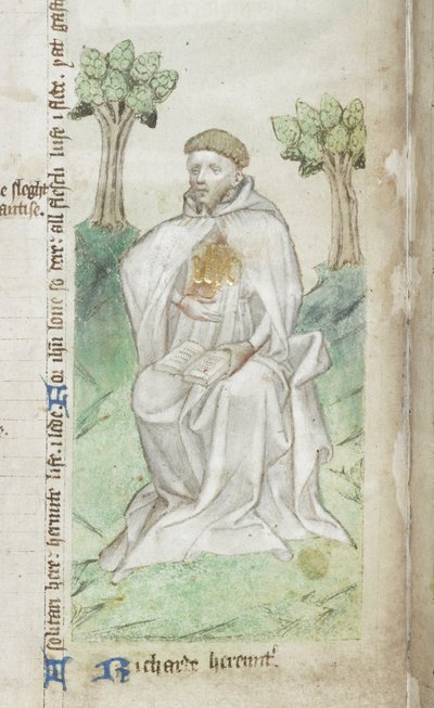 Cotton MS Faustina B.VI (2) f008v, Richard Rolle van Hampole, detail door English School