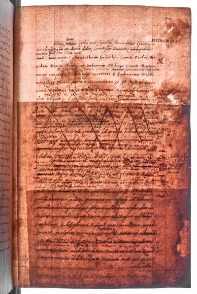 Katoen MS Faustina F III, f. 107r (doorvallend licht) door English School
