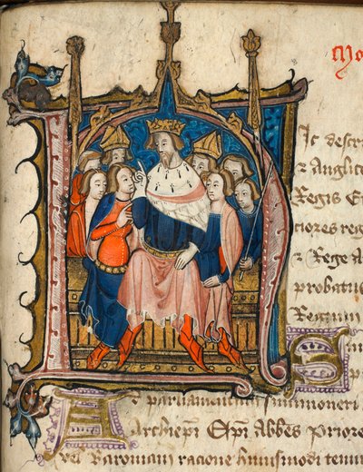 Cotton Nero D. VI, f.72 Geïllustreerde initiaal 