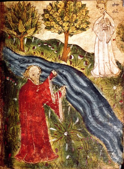 De Dromer met de Parelmaagd, ca. 1375-1400 door English School