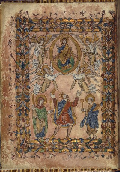 Edgar biedt charter aan Christus, illustratie uit 