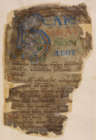 Beowulf, verlichte pagina van 
