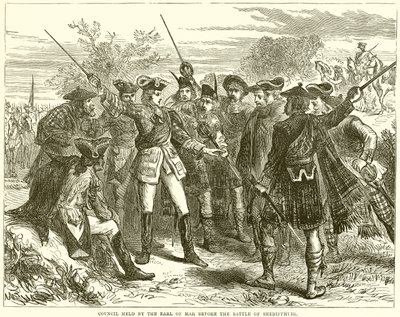 Raad gehouden door de graaf van Mar voor de Slag bij Sheriffmuir door English School