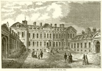 Binnenplaats van Montagu House, 1830 door English School