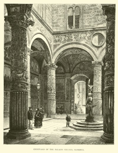 Binnenplaats van het Palazzo Vecchio, Florence door English School