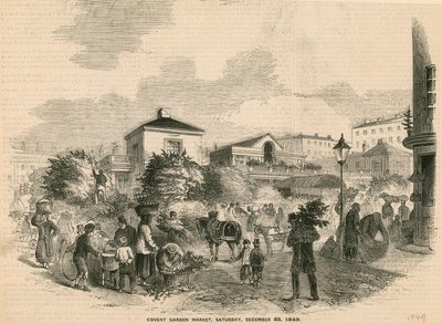 Covent Garden Market, 22 december 1849 door English School