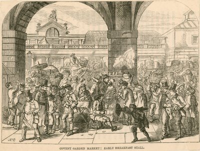 Covent Garden Market, Londen: vroege ontbijtstal door English School