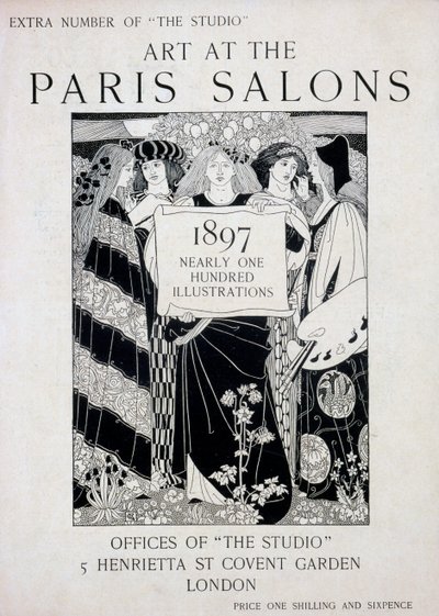 Omslag voor Kunst op de Parijse Salons, extra nummer van The Studio magazine, 1897 door English School