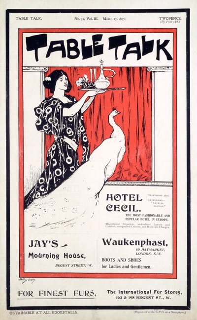 Omslag van Table Talk Magazine, 27 maart 1897 door English School
