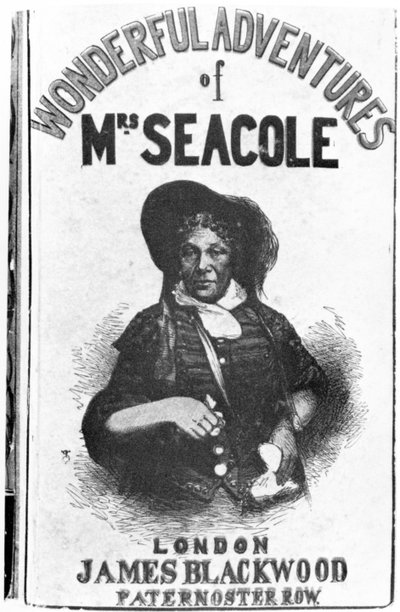 Omslag van de eerste editie van The Wonderful Adventures of Mrs Seacole, uitgegeven door James Blackwood van Paternoster Row, 1857 door English School