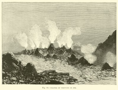 Krater van de Vesuvius in 1834 door English School