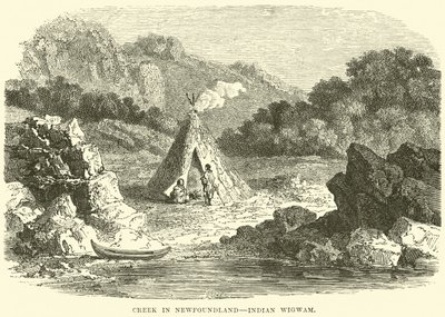 Kreek in Newfoundland, Indiaanse wigwam door English School