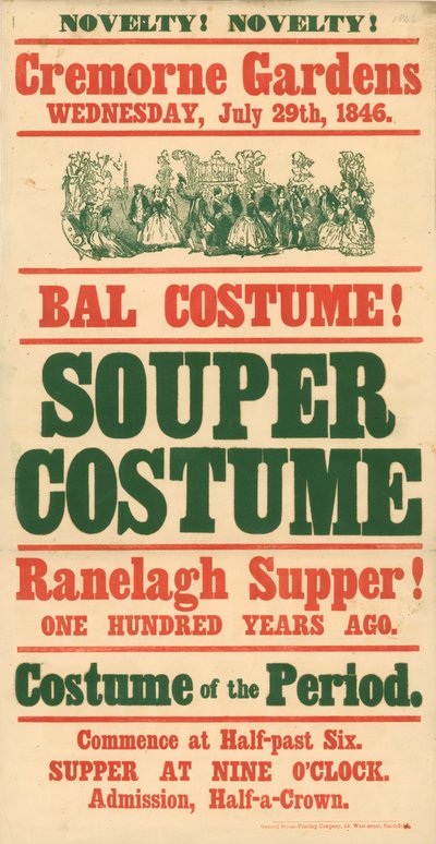 Cremorne Gardens, 29 juli 1846, Bal Costume door English School