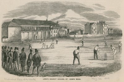 Cricketwedstrijd bij Lords Cricket Ground, St Johns Wood door English School