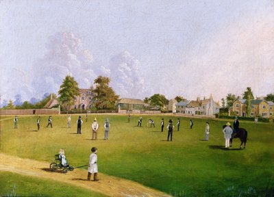 Cricket op Mitcham Green door English School