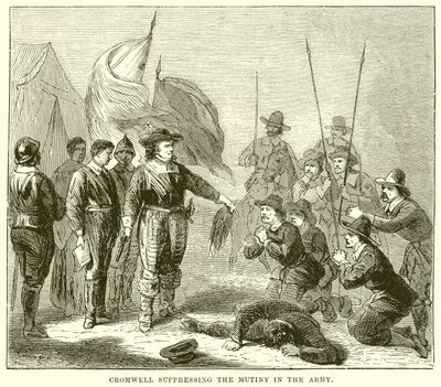Cromwell Onderdrukt de Muiterij in het Leger door English School