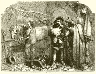 Cromwell ontdekt de brief van de koning, in de Blue Boar, Holborn door English School