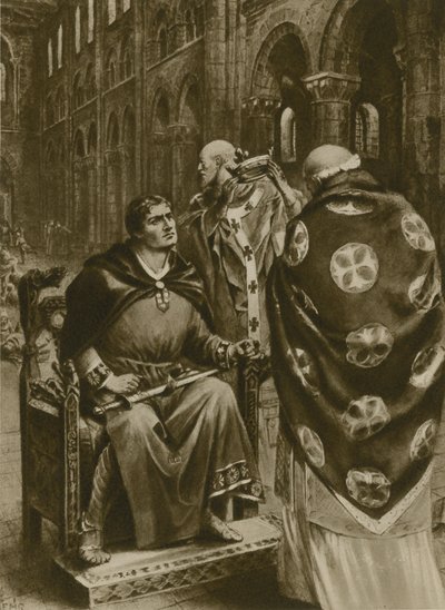 Een koning kronen op Kerstdag (gravure) door English School