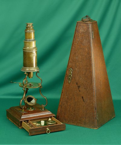 Culpeper Type Microscoop, Engels, 18e eeuw (messing) door English School