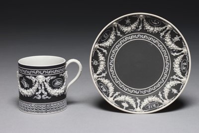 Kop en schotel, ontworpen en gemaakt door Wedgwood Fabriek, ca. 1790 door English School