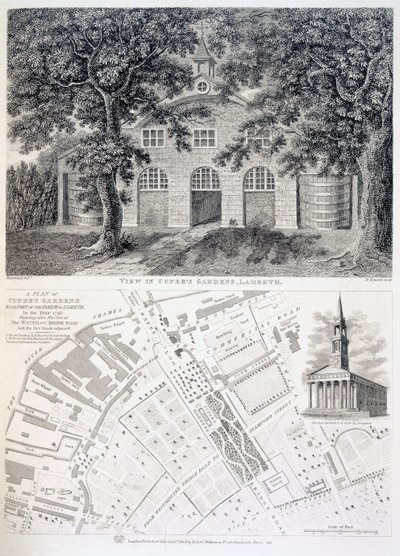Cupers Gardens, Lambeth, gegraveerd door Bartholemew Howlett, 1746 door English School