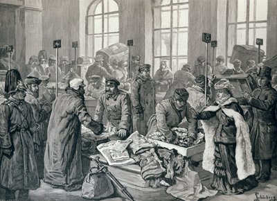 Douanebeambten Onderzoeken Bagage van Passagiers uit Duitsland, in Wirballen, aan de Russische Grens, uit 