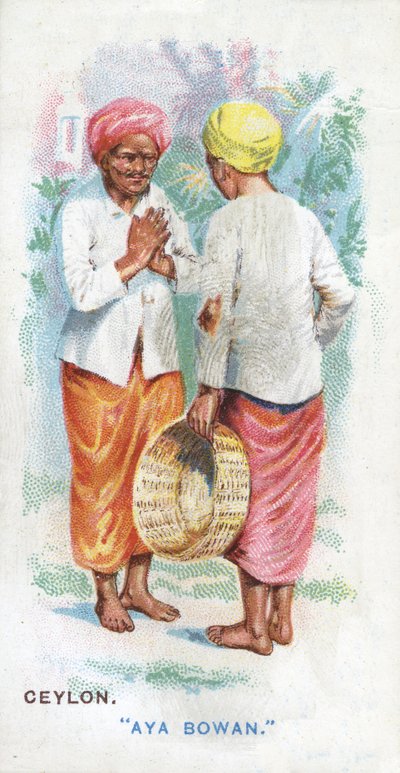 Gebruikelijke Groet in Ceylon, 1907 door English School