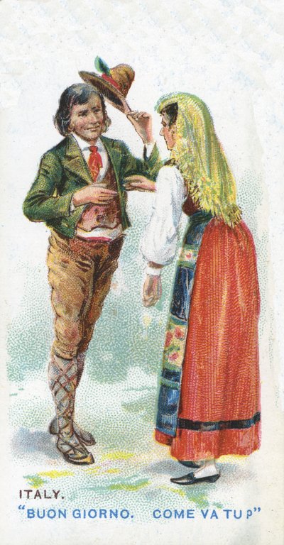 Gebruikelijke groet in Italië, 1907 door English School