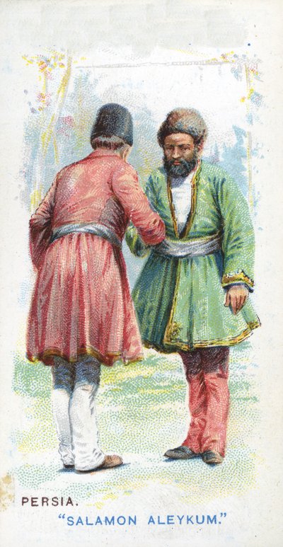 Gebruikelijke groet in Perzië, 1907 door English School