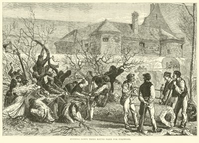 Bomen kappen rond Parijs voor brandhout, oktober 1870 door English School