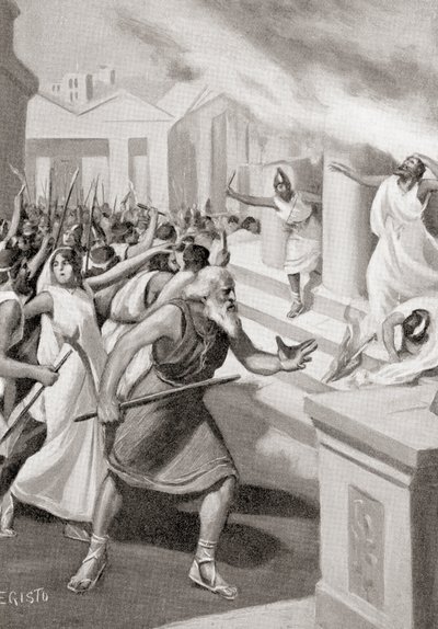 Cylon van Croton leidt een opstand tegen de Pythagoreeërs, ca. 509 v.Chr., uit Hutchinson