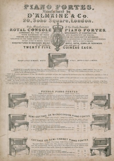 DAlmains Pianofabrikanten, Soho Square door English School