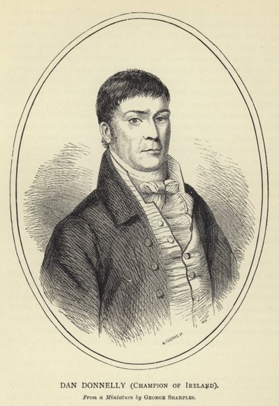 Dan Donnelly, kampioen van Ierland, van een miniatuur door George Sharples door English School