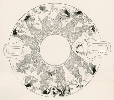 Dans van de Maenaden aan Dionysos (gravure) door English School