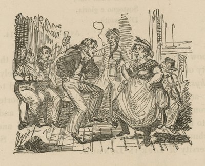 Dansen in een Londense taverne door English School