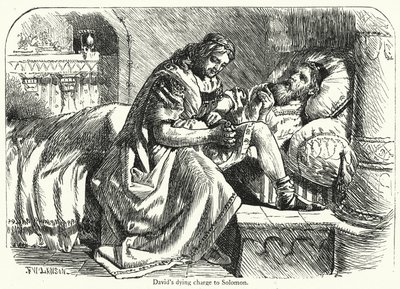 Davids stervende opdracht aan Salomo (gravure) door English School