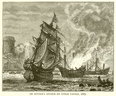 De aanval van De Ruyter op Upnor Castle, 1667 door English School