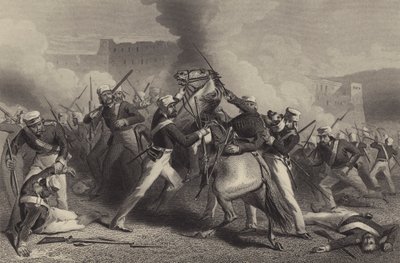 Dood van brigadegeneraal Adrian Hope bij de aanval op het Fort van Roodamow door English School