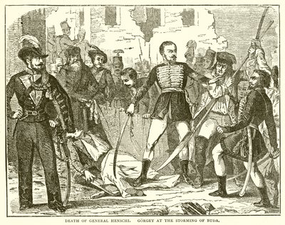 Dood van generaal Henschi. Gorgey bij de bestorming van Buda door English School