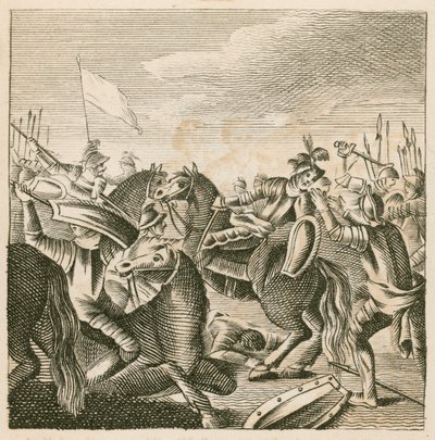 Dood van koning Harold in de Slag bij Hastings door English School