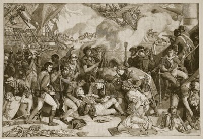 Dood van Nelson, illustratie uit Cassells Geïllustreerde Geschiedenis van Engeland door English School