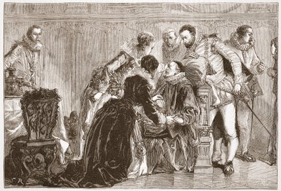 De dood van Willem de Zwijger, Prins van Oranje, illustratie uit 
