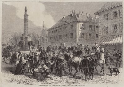 Vertrek van het Piëmontese Garnizoen uit Chambery door English School