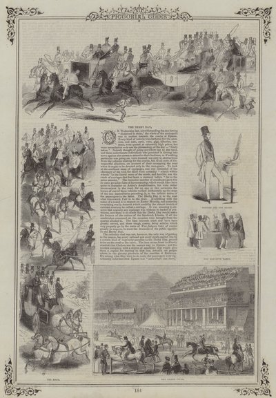 Derbydag (gravure) door English School