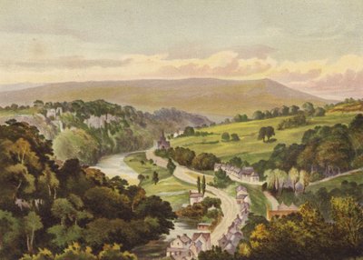 Derbyshire, Matlock, vanaf de Hoogten van Abraham door English School