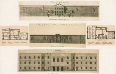 Ontwerp voor Newgate-gevangenis door English School