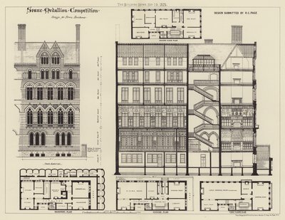 Ontwerp voor Stadsresidentie (gravure) door English School
