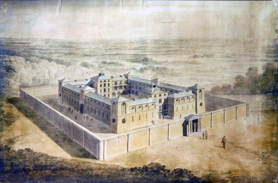 Ontwerp voor een neoklassieke gevangenis, ca. 1790 door English School